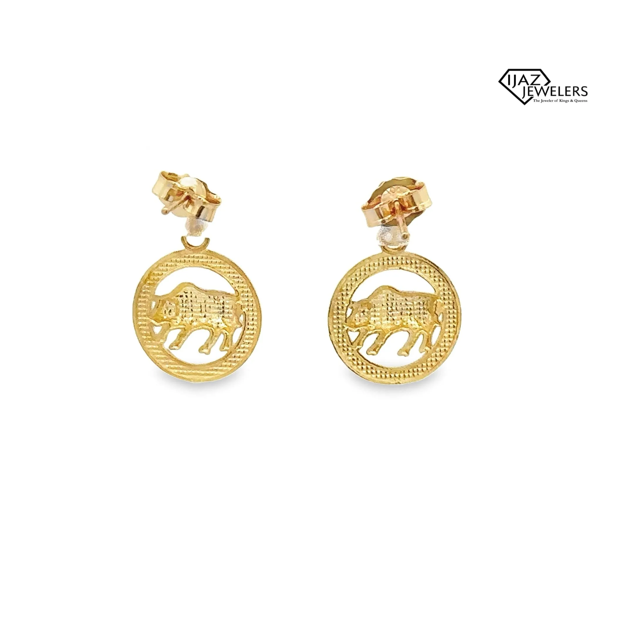 10K Gold Zodiac Taurus Earrings