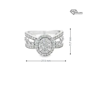 10K White Gold 0.98 CTW Ladies Diamond Ring