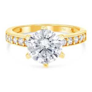 14K Gold 2.25 Ct Round Cut Solitaire CZ Wedding Engagement Ring