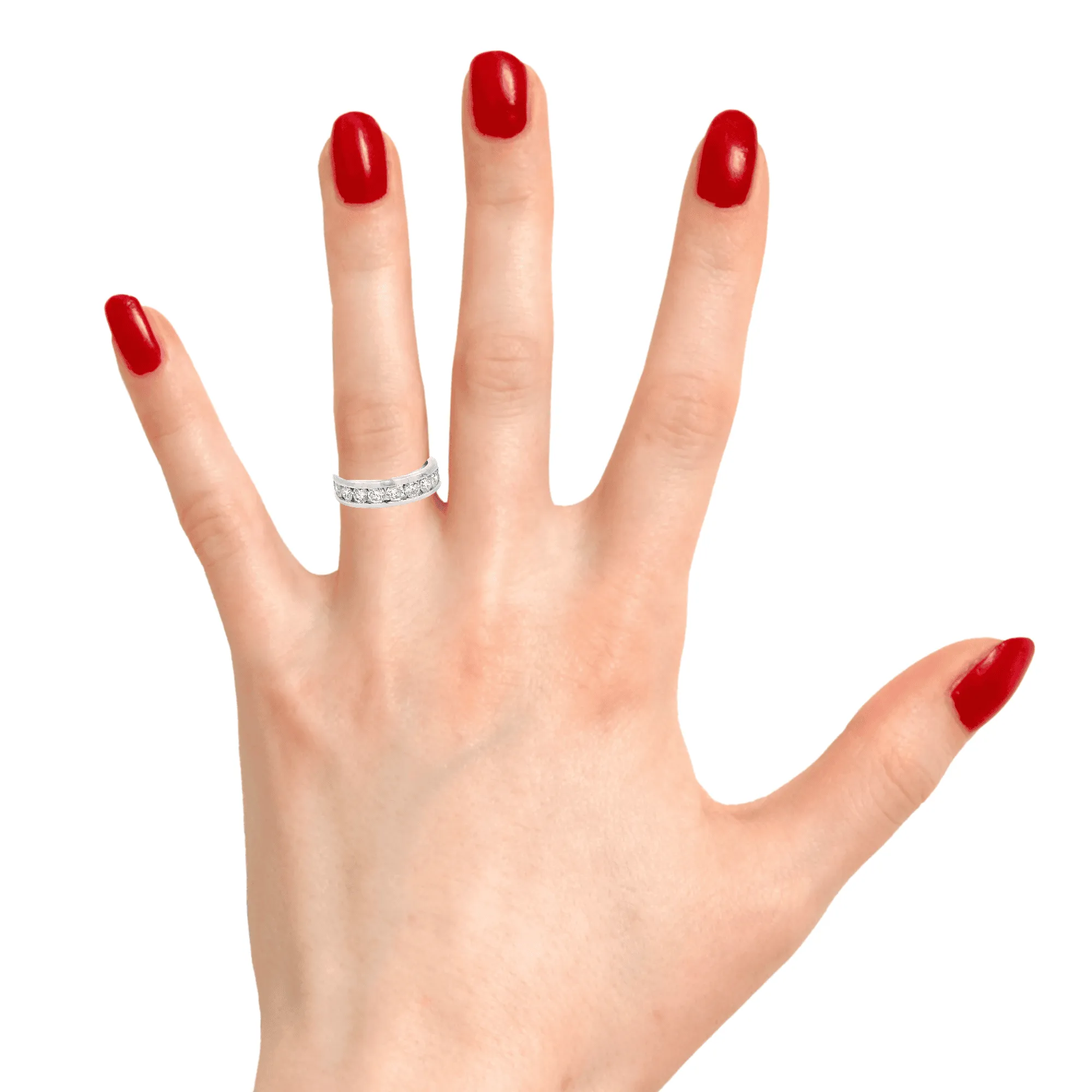 14K White Gold 1.75 Diamond Ladies Band