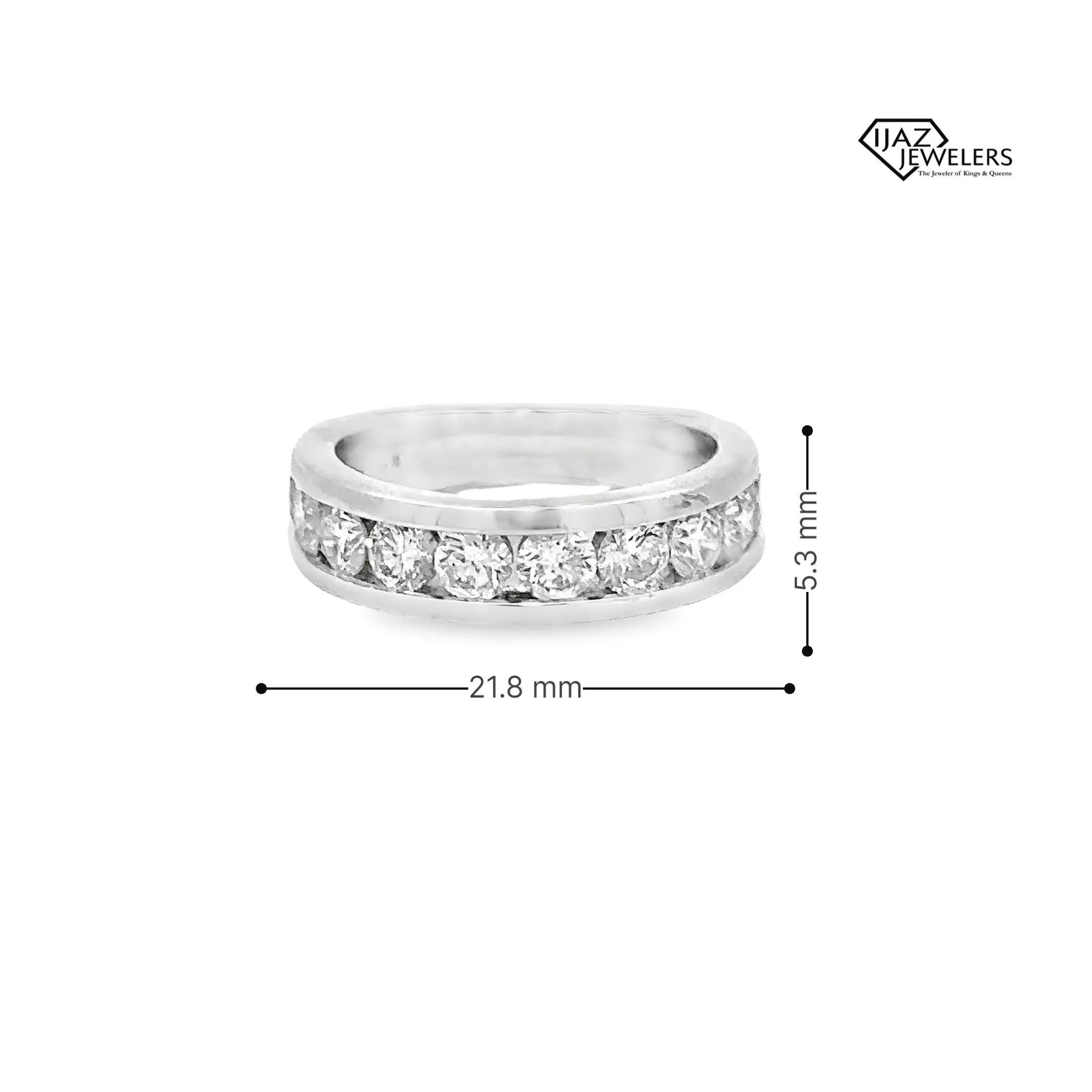 14K White Gold 1.75 Diamond Ladies Band