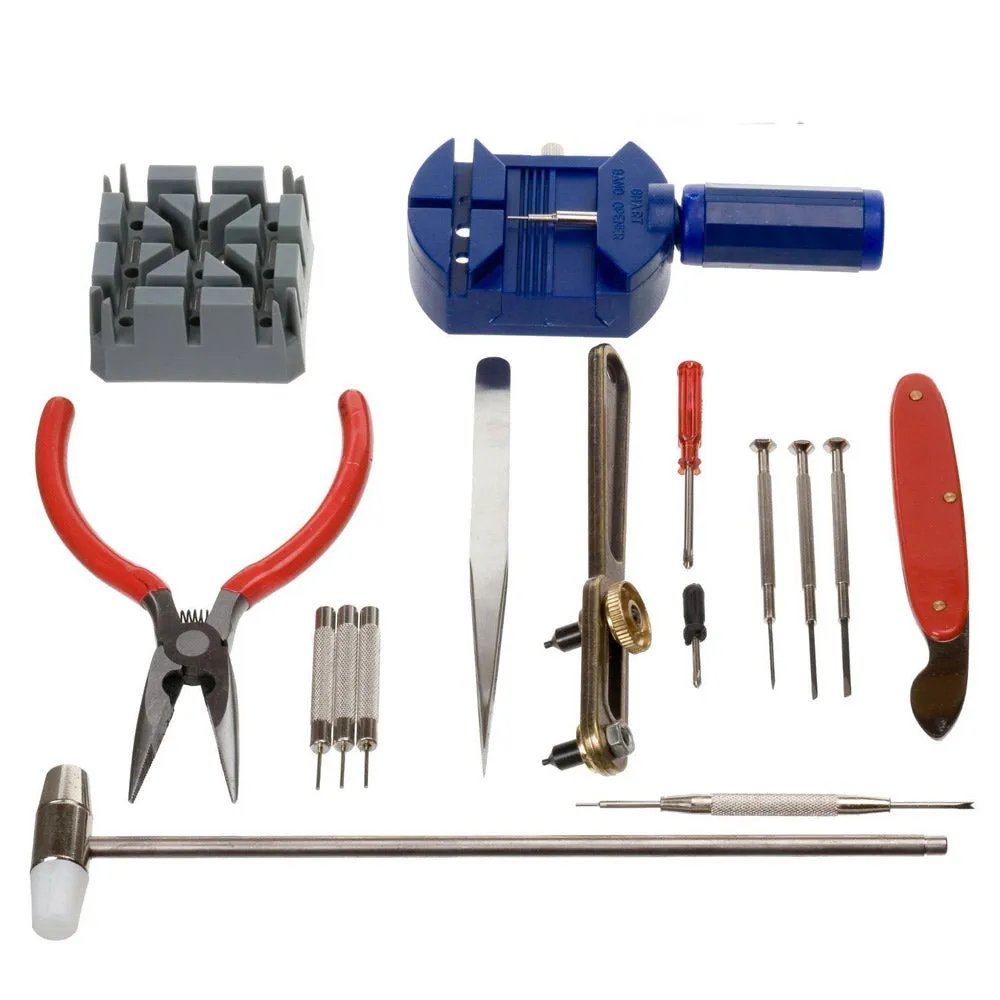 16 PCS Watch Repair Tool Kit Pin Strap Link Remover Back Case Opener Watchmaker