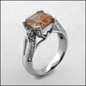 Anniversary 2.5 Asscher Brown Cubic Zirconia Cz Ring