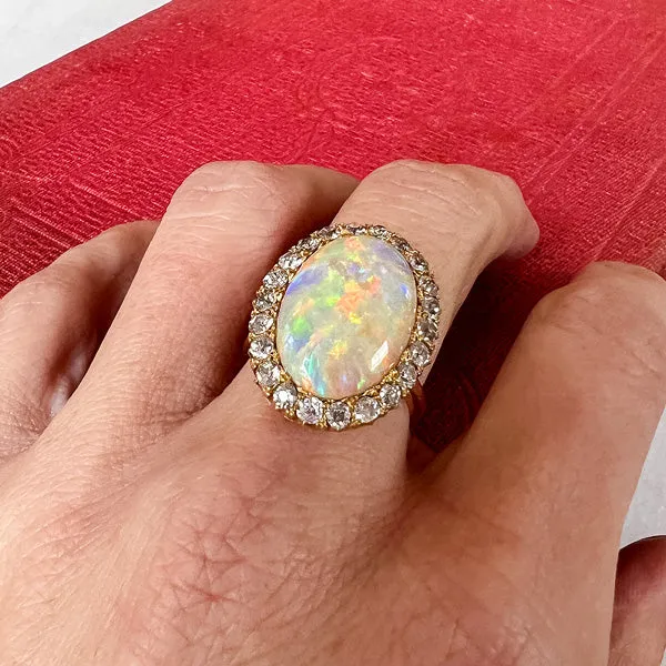 Antique Opal & Diamond Ring