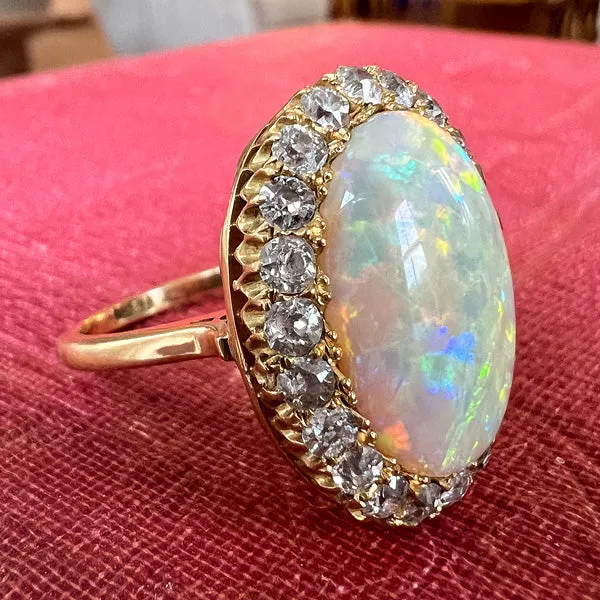 Antique Opal & Diamond Ring