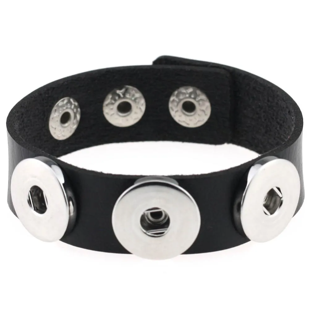 Black Leather Wristband Bracelet Cuff goth gothic bar punk bracelets women men armbands cosplay can be adjusted jewelry