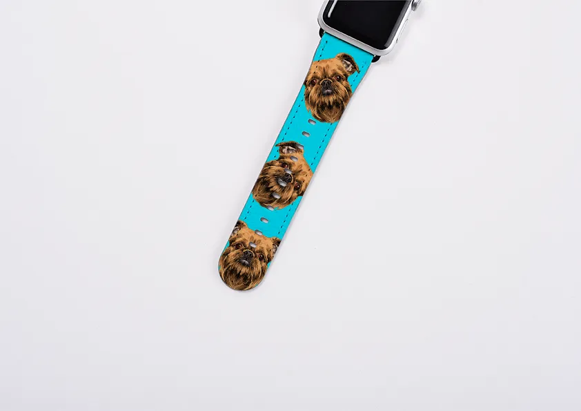 Brussels Griffon Sea Blue Apple Watch Strap