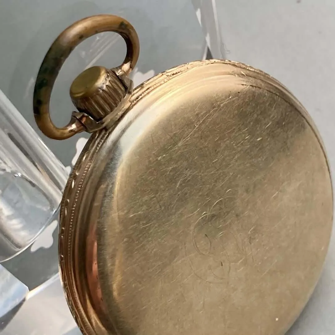 Elgin Pocket Watch Antique Manual Open Face 44mm Vintage