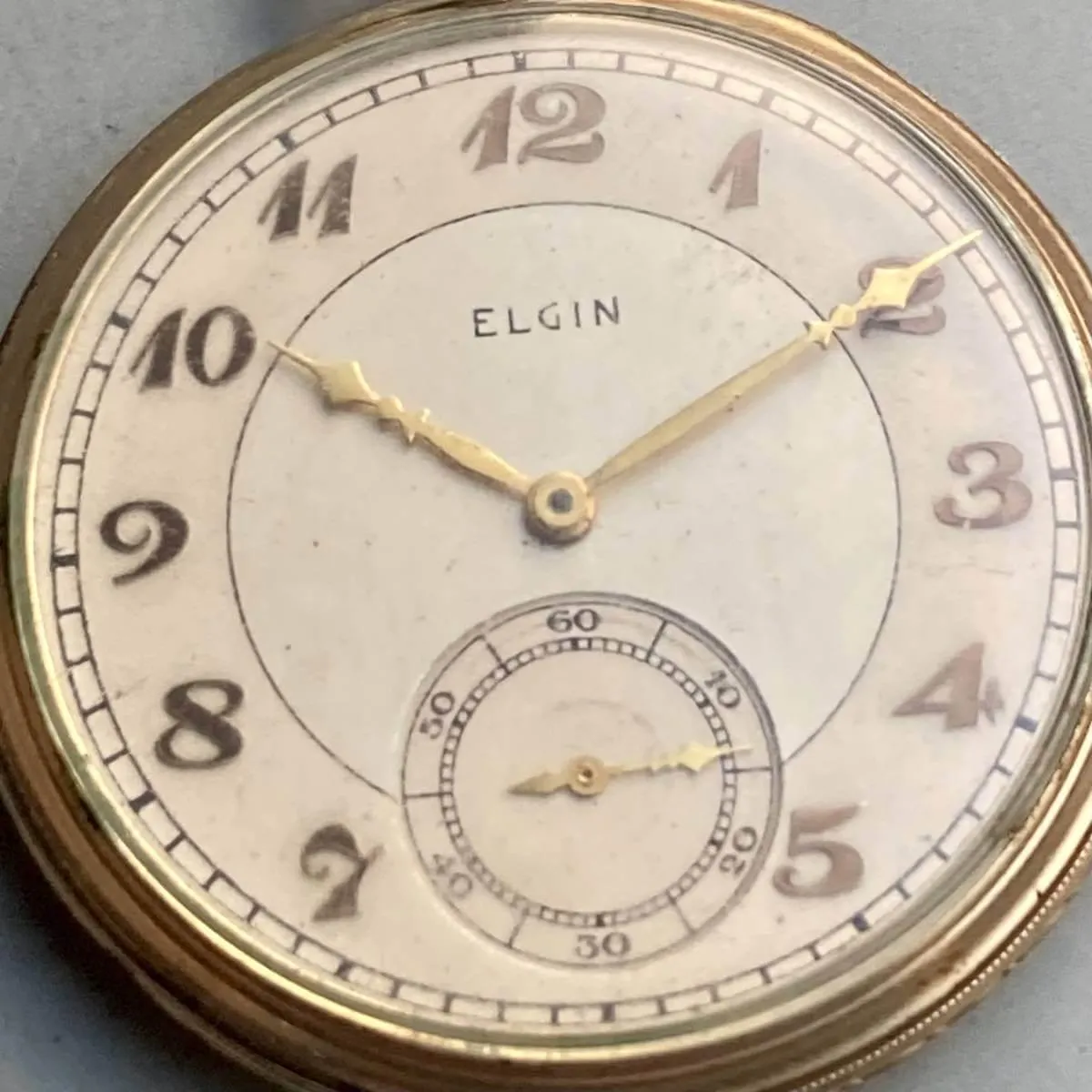 Elgin Pocket Watch Antique Manual Open Face 44mm Vintage