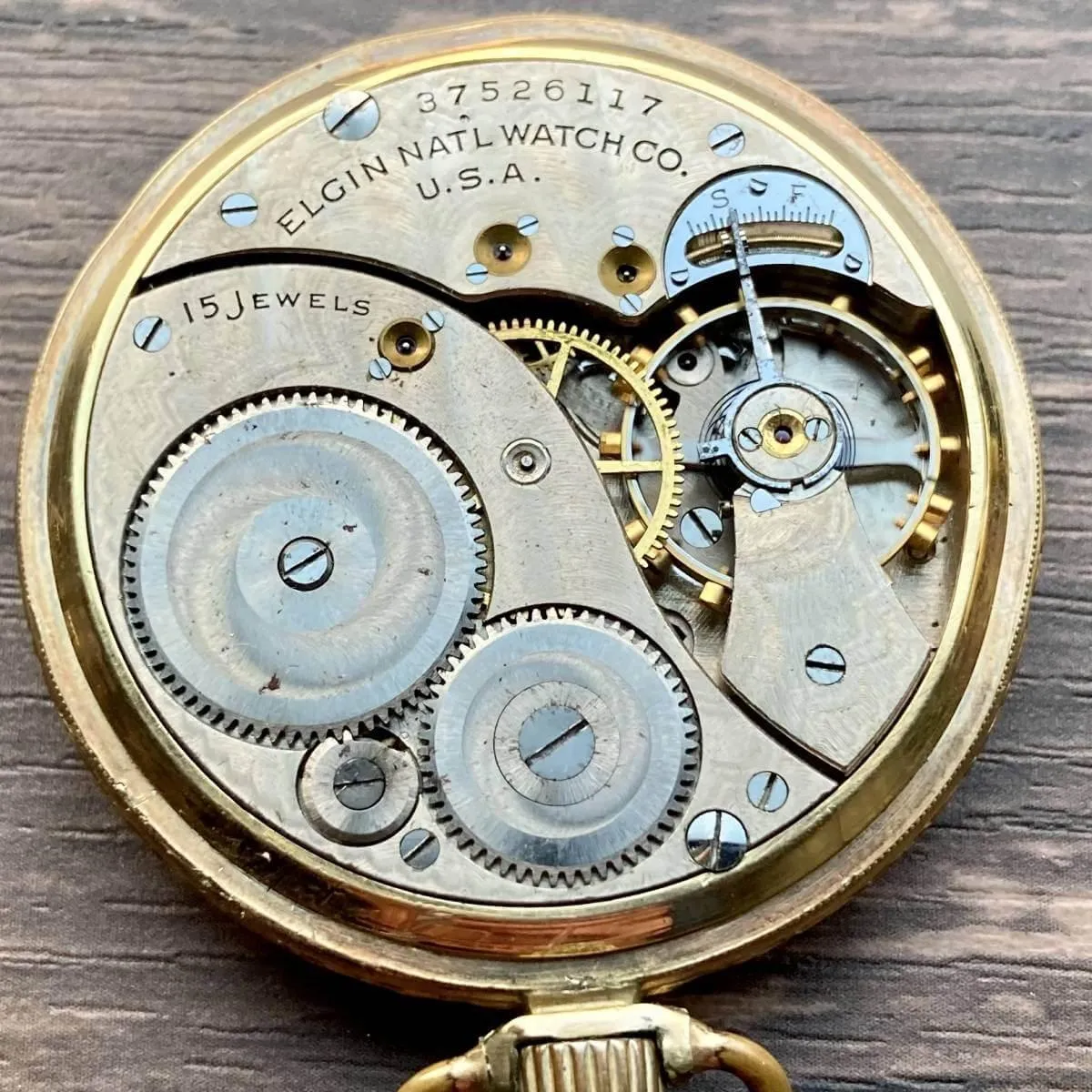 Elgin Pocket Watch Antique Manual Open Face 44mm Vintage