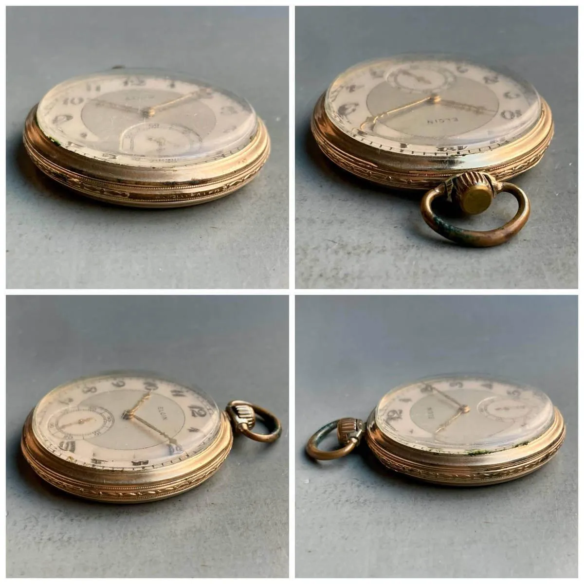 Elgin Pocket Watch Antique Manual Open Face 44mm Vintage