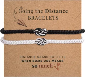 HAQUIL Long Distance Bracelets Couples Bracelets Matching Couple Rings Infinity Bracelets Distance Relationship Anniversary Valentine Gifts for Couple