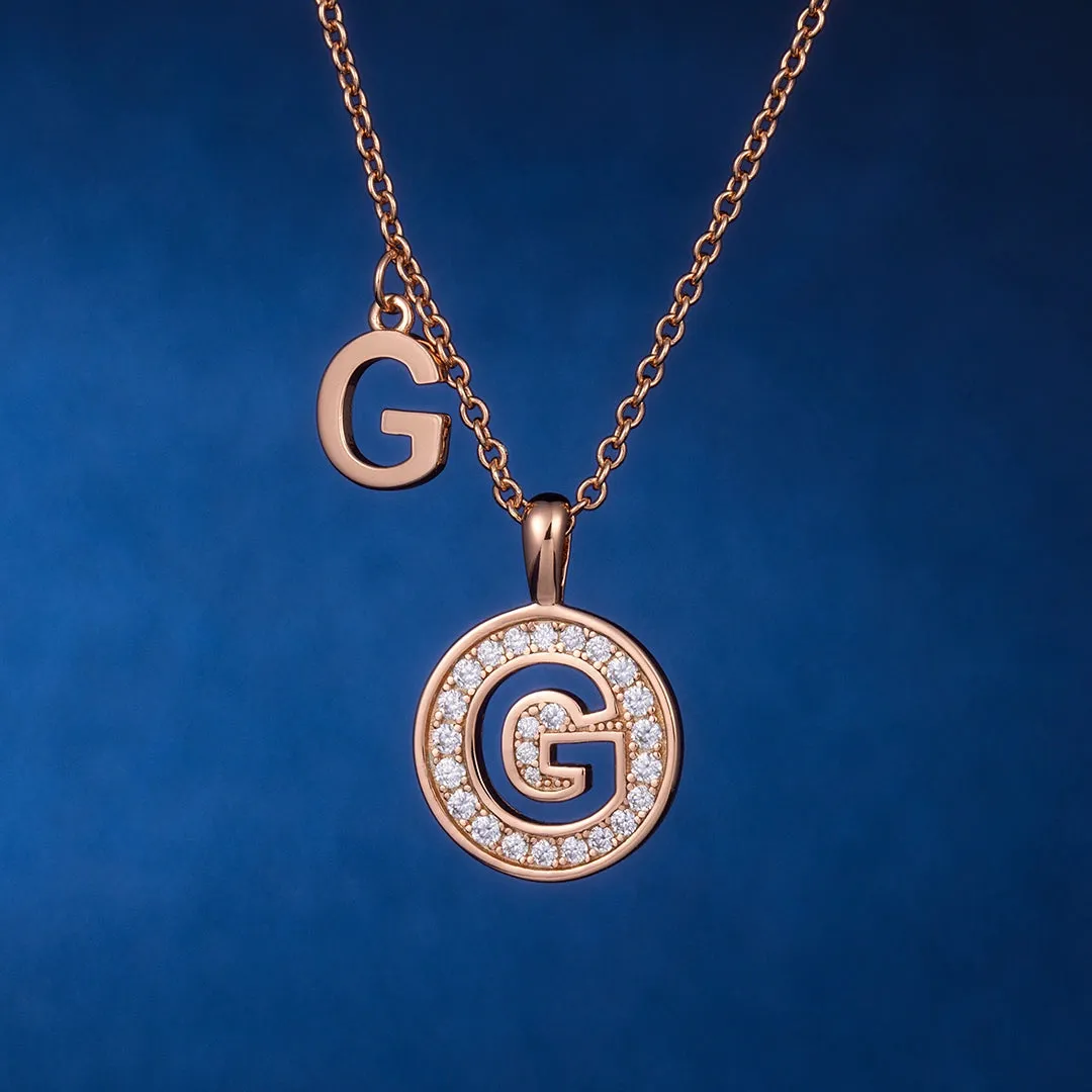 MOISSANITE CIRCLE LETTER NECKLACE