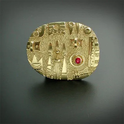 Towers collection gold pin and pendant