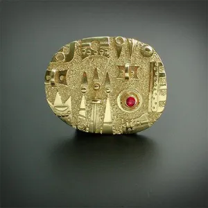 Towers collection gold pin and pendant